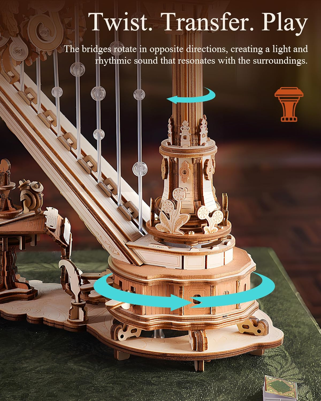 Option 3 🎵 3D Wooden Puzzle for Adults – Self-Playing Harp Music Box, Mechanical Model Kit, Timeless Gift 🎁✨
