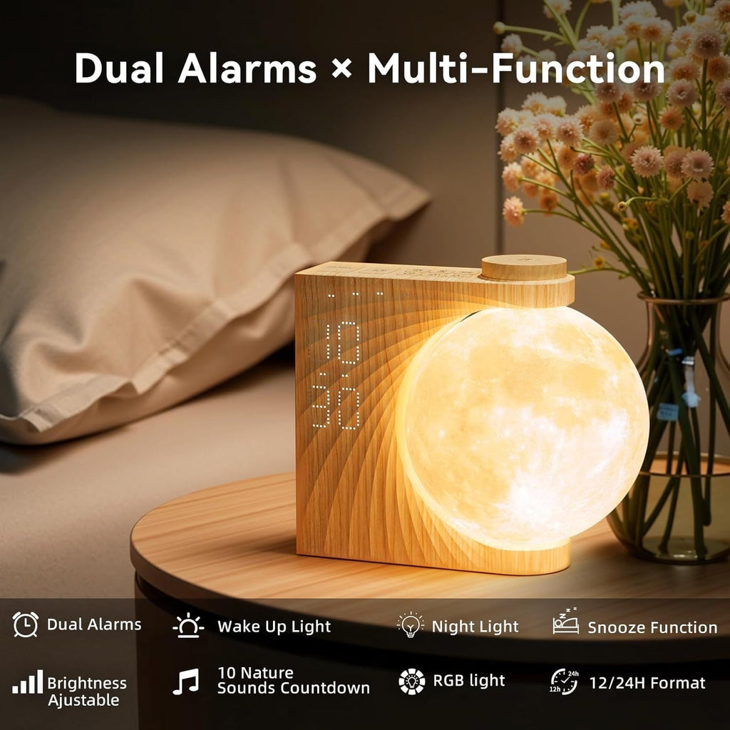 🌅 The Heavy Sleeper’s Sunrise Alarm – With Nature Sounds, Night Light & Snooze