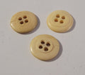 Vintage Buttons | White Tan | Fashion | Cute 4 Hole | New Old Stock | Sewing Supplies | Crafting | 3/4" |