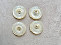 Set of Four Large Off-White Buttons One and a Quarter Inch Diameter 1.25"