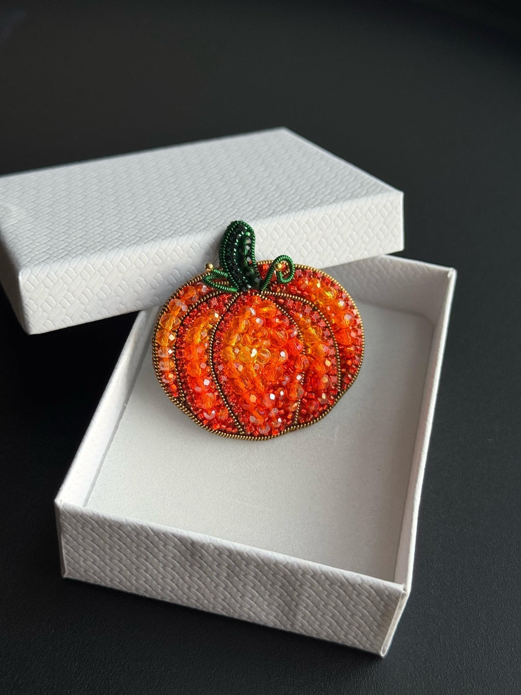 Pumpkin Bead Brooch, Funny Halloween Gift, Orange Pumpkin Pin, Gift For Her, Bead Embroidery Vegetables Brooch, Brooches For Women