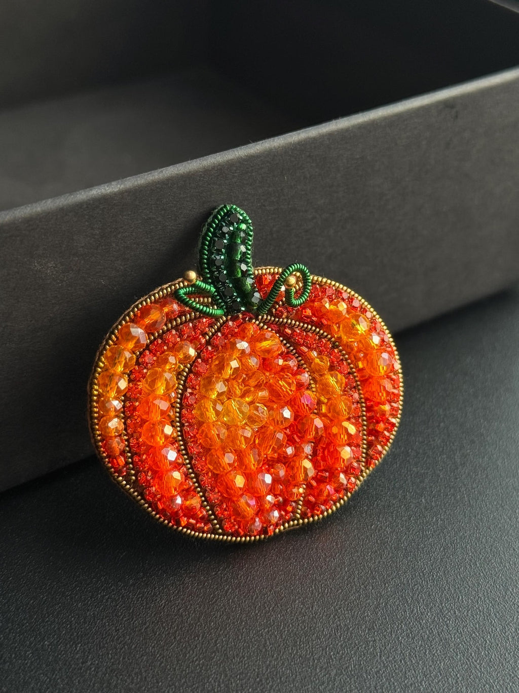 Pumpkin Bead Brooch, Funny Halloween Gift, Orange Pumpkin Pin, Gift For Her, Bead Embroidery Vegetables Brooch, Brooches For Women
