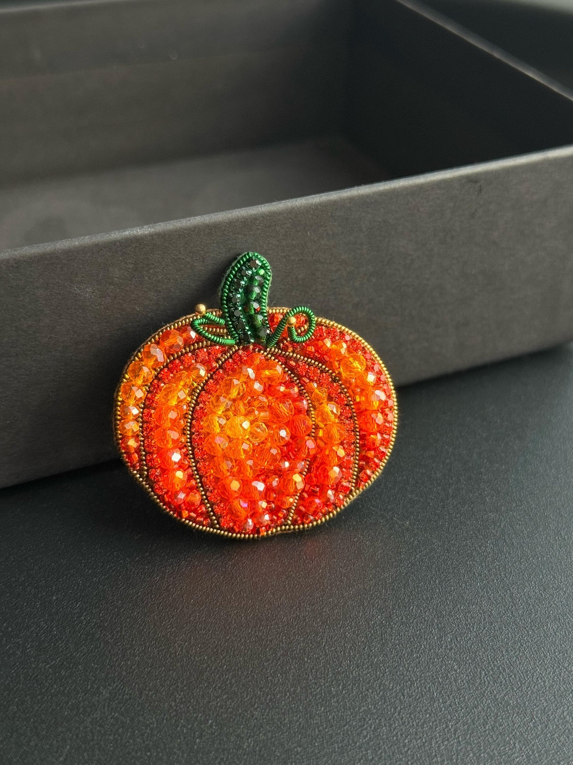 Pumpkin Bead Brooch, Funny Halloween Gift, Orange Pumpkin Pin, Gift For Her, Bead Embroidery Vegetables Brooch, Brooches For Women